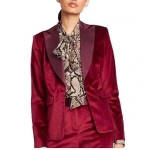 Altuzarra for Target Burgundy Velvet Satin Blazer Whimsigoth Gothic Bohemian